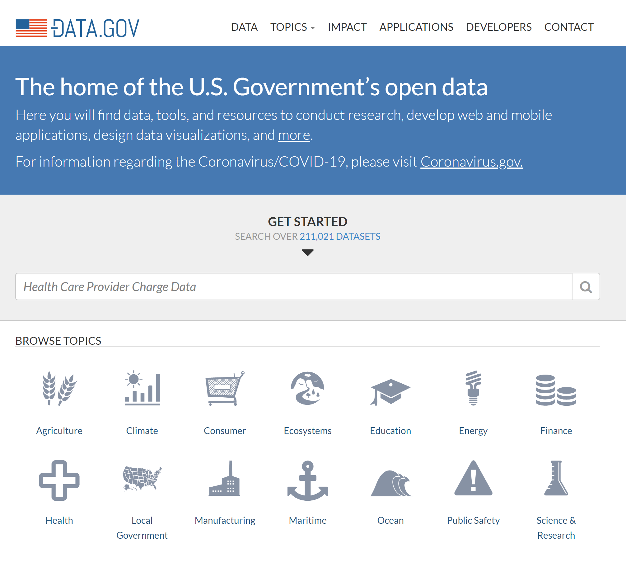 图1：美国国家级数据门户网站DATA.GOV